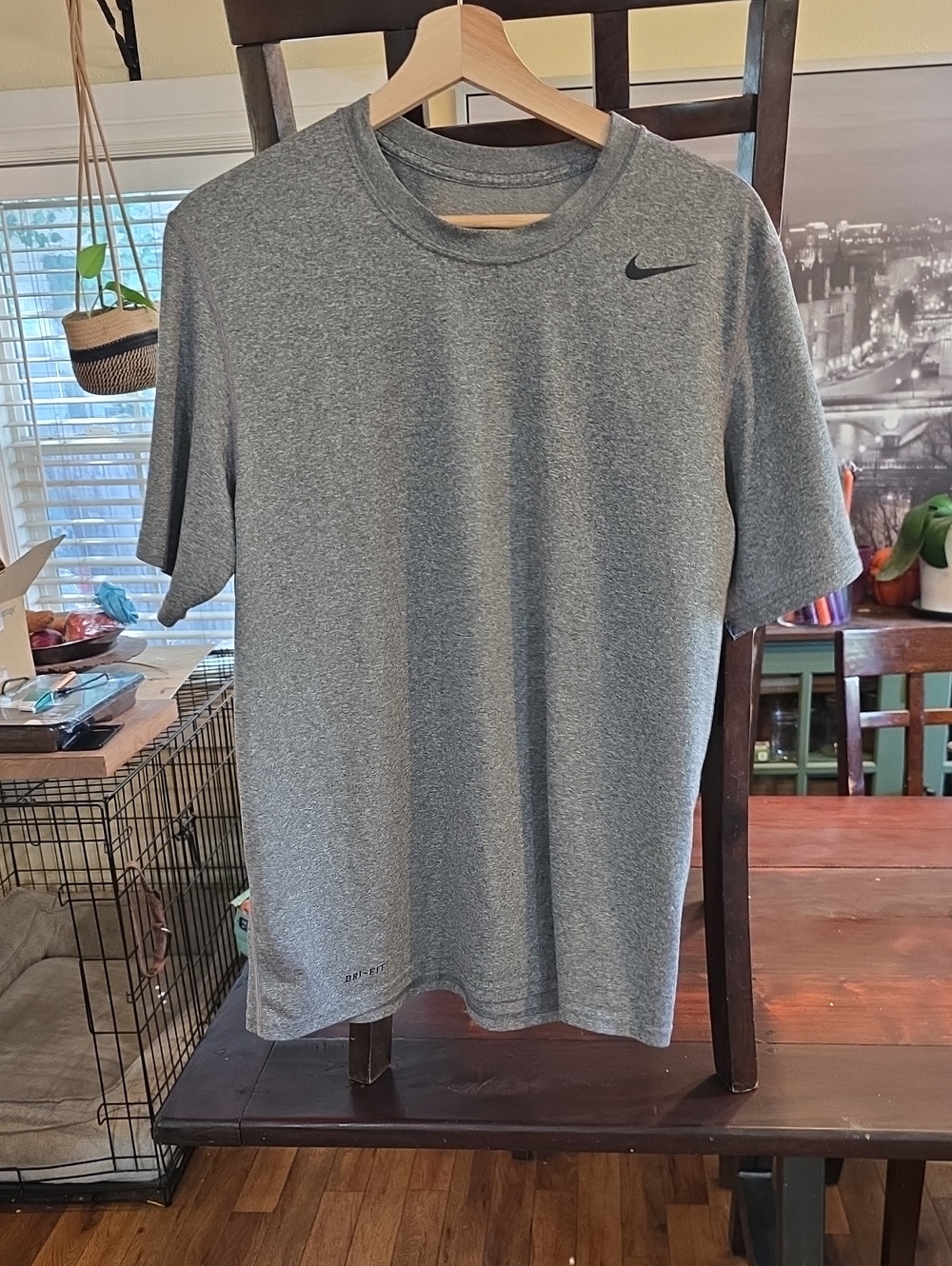 Nike Gray Heather Short Sleeve Dri-FIT Crew Tee